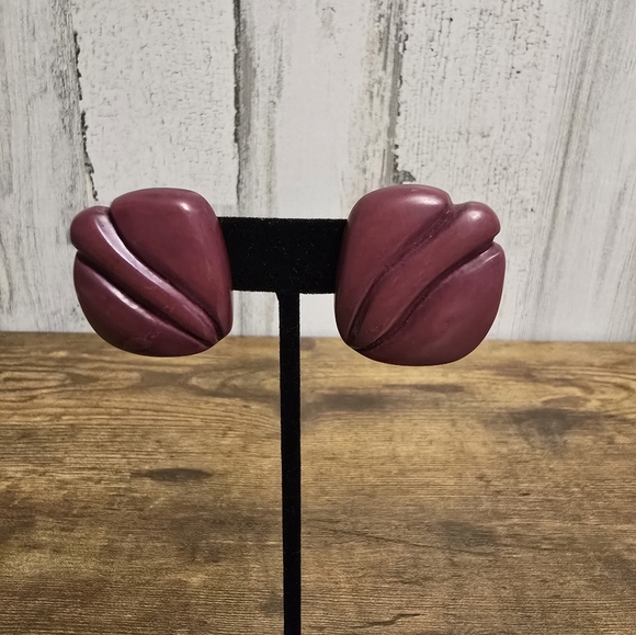 Vintage Purple Pink Statement Earrings - Picture 3 of 6